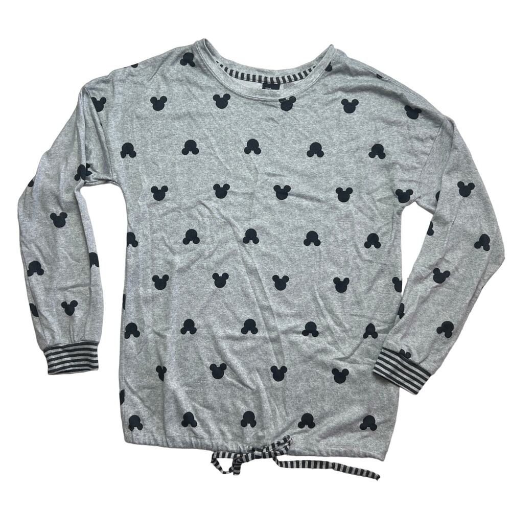 Disney Mickey Mouse Grey & Black Polka Dot Sleep Top- Womens XS - Picture 1 of 7